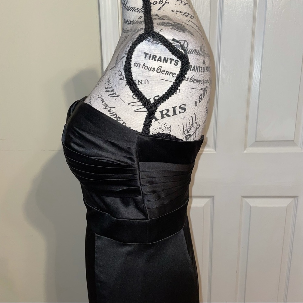 BCBGeneration Satin Black Dress Prom Black Tie Size 2 - Picture 6 of 15